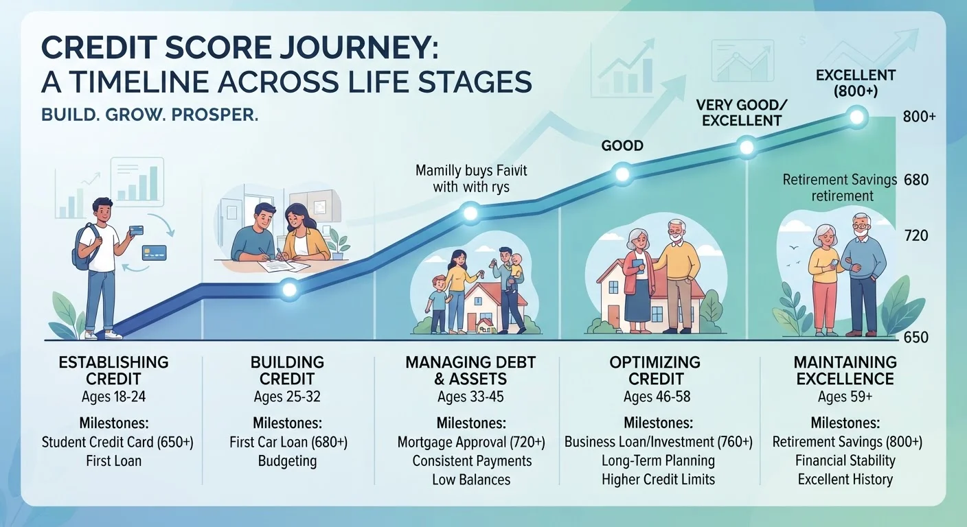 The Lifecycle of a Credit Score: How It Typically Evolves Over Decades